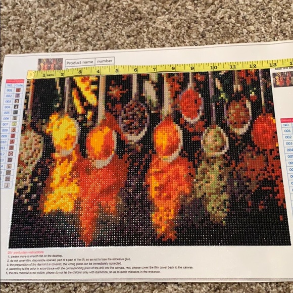 Spices/spoons completed/unframed diamond painting - Picture 3 of 6